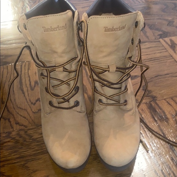 Timberland limited edition Women's Camel Wedge Ankle Boots Like New NO Box - Picture 7 of 14